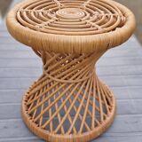 Diabolo style wicker side table
