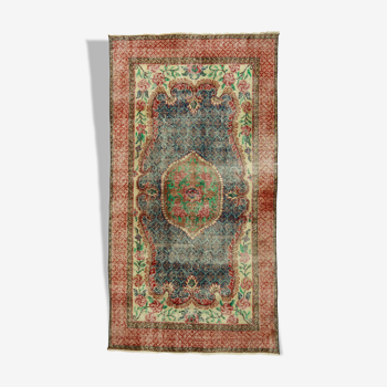 Anatolian handmade vintage rug 208 cm x 111 cm