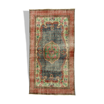 Anatolian handmade vintage rug 208 cm x 111 cm
