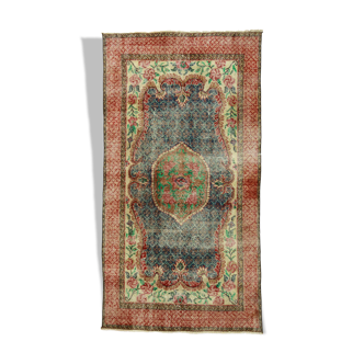 Anatolian handmade vintage rug 208 cm x 111 cm