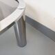 Vintage round coffee table in smoked glass and chrome metal from the 70s