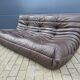 100% authentic Ligne Roset Togo 3-seater in chocolate brown original leather.