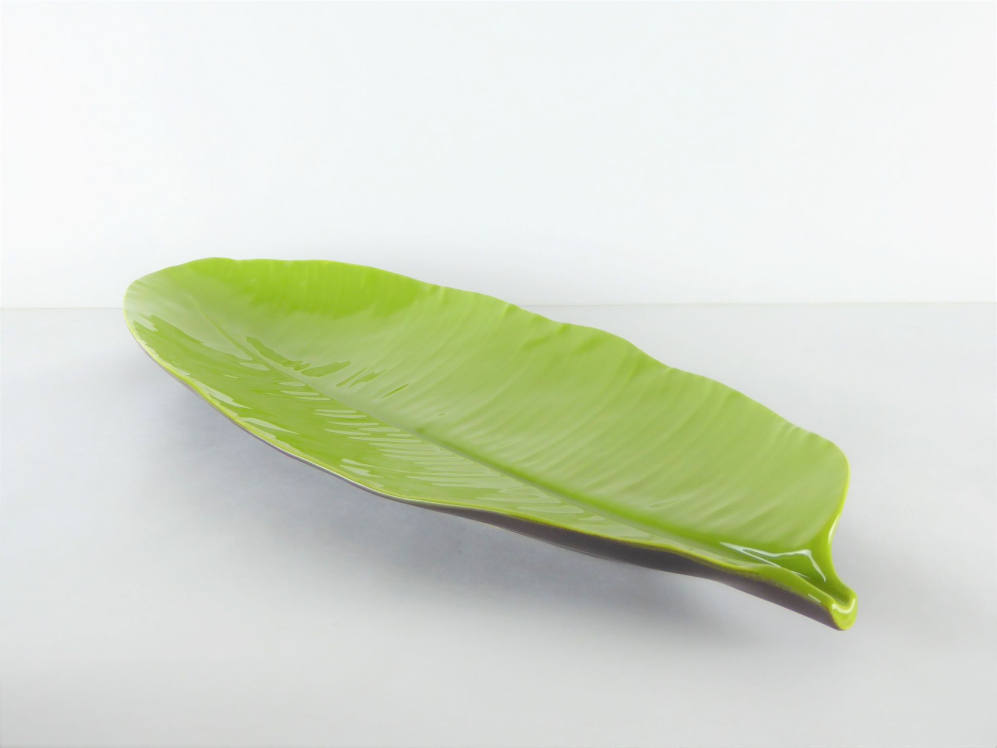 Coupe feuille palme céramique Lunéville 1980