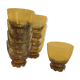 9 glasses amber feet notched wheels