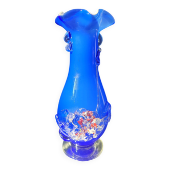 Italian blown glass art vase