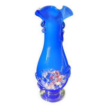 Italian blown glass art vase
