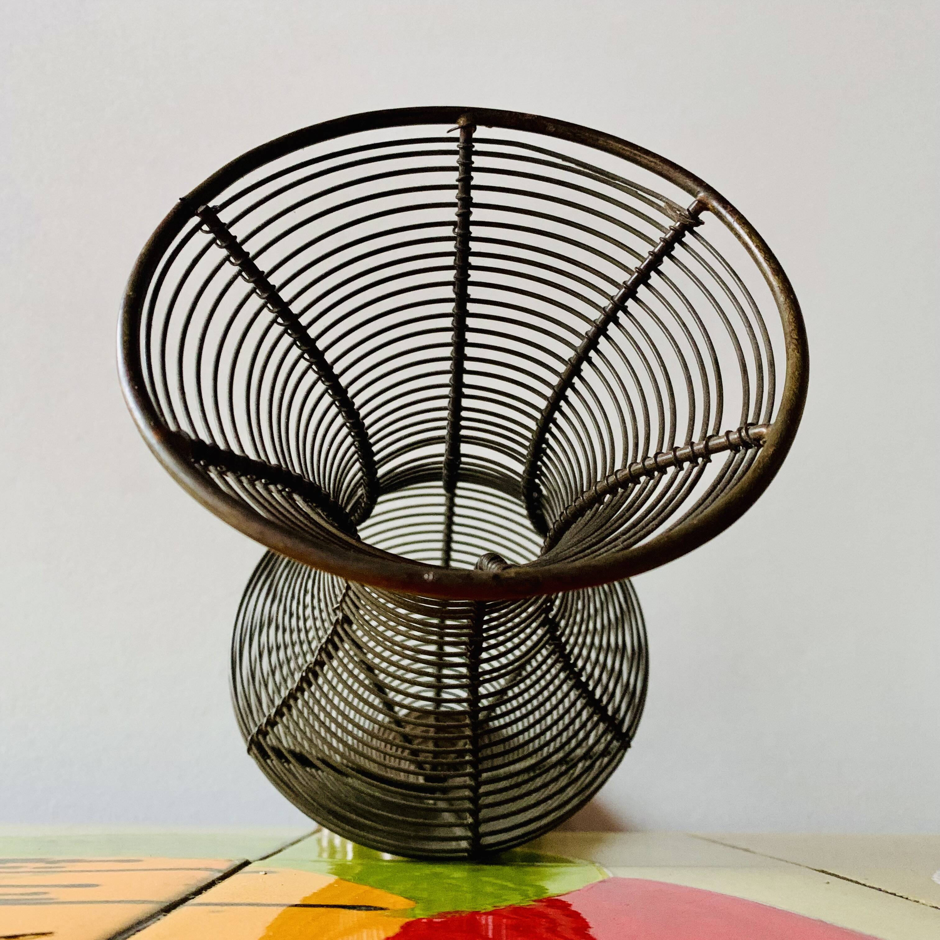 Old decorative wire vase