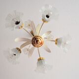 Lustre ceiling lamp design flowers of the 70s