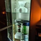 Vintage industrial showcase with LED interior lighting