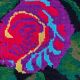 Handwoven Romanian rug with colorful bohemian floral design 294x146cm