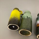 Set of four vintage pottery fat lava vases "401-20" by Scheurich, Germany, 1970s
