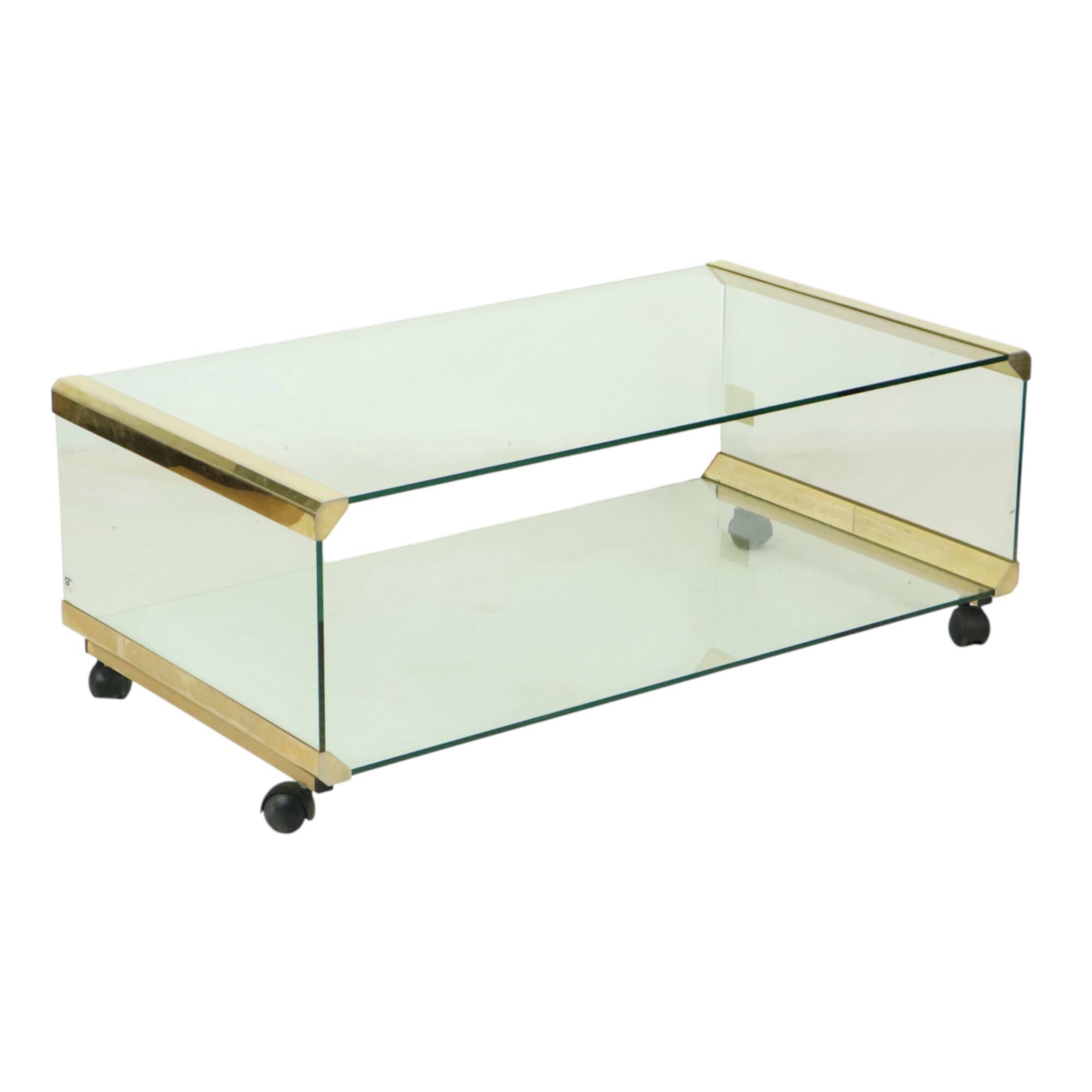 Italian Glass Coffee Table Gallotti & Radice Vintage Design 100cm
