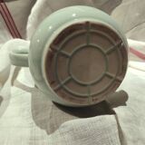 Vintage French large coffee pot in light green ceramic