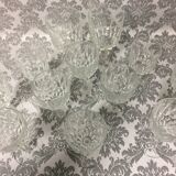 Set of 12 glasses with glass and crystal foot glass wine water tableware France 1950