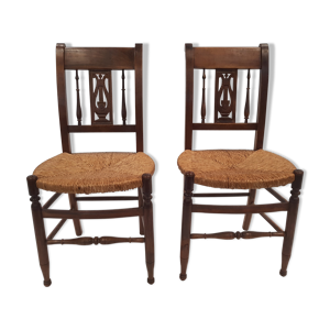 Paire de chaises dossier lyre