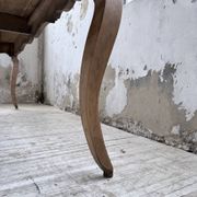 Table de ferme merisier pieds galbés XIXème