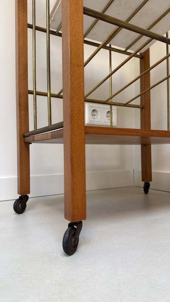 Vintage wooden / brass trolley