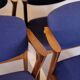 Set of six dining chairs - Model 42 - teak & blue fabric - Kai Kristiansen - Schou Andersen - 1960s