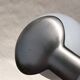 Pair of brushed steel appliques, half-egg opaline, 1970