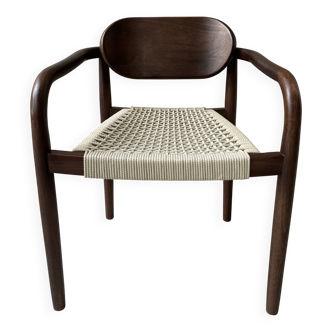Handmade chairs made of wood and rope