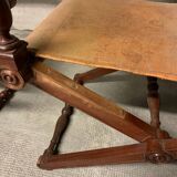 Pair of folding armchairs with leather seats