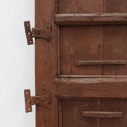 Large 17th century Monastery doors in terracotta lacquered oak, Portugal