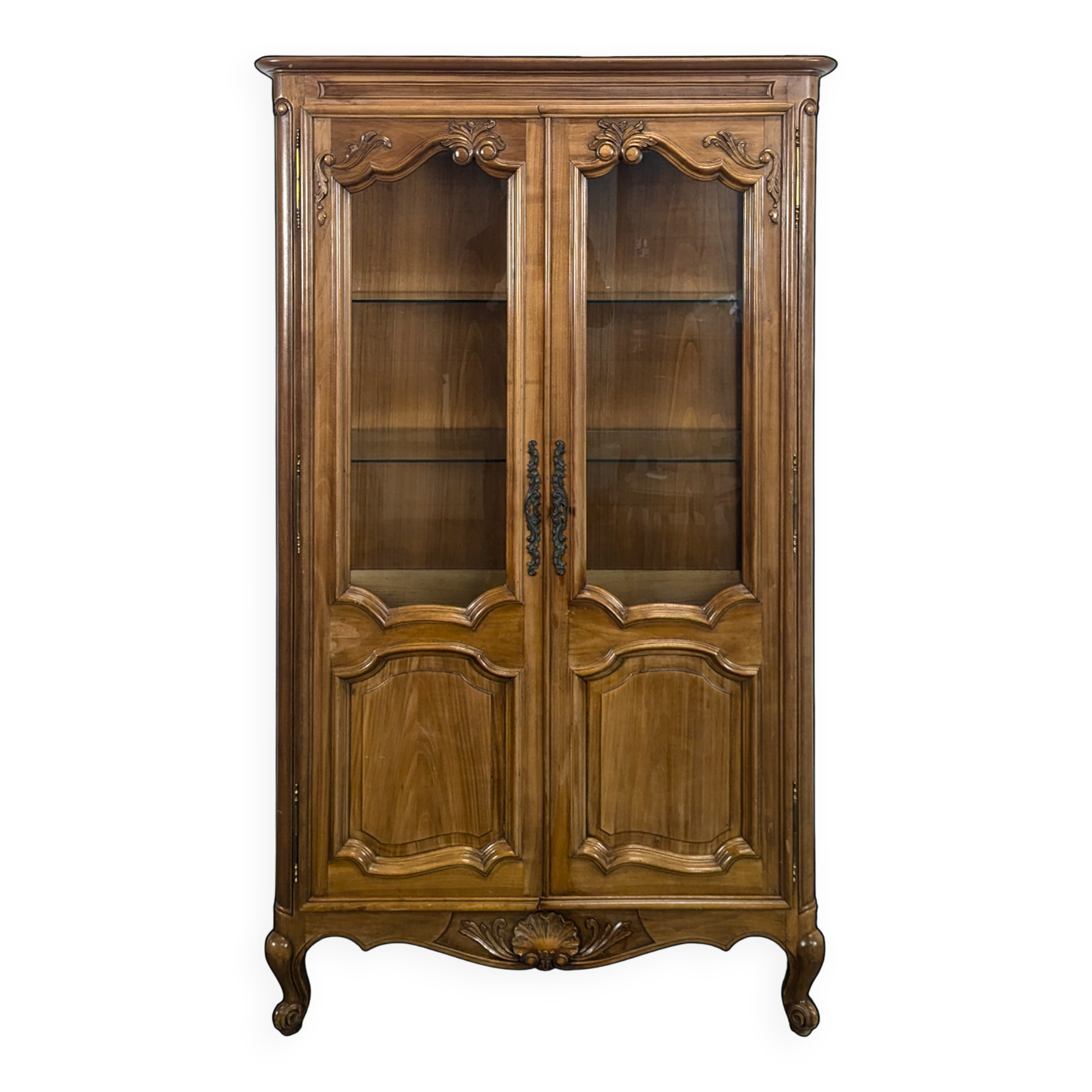 Louis XV style display cabinet in cherry wood