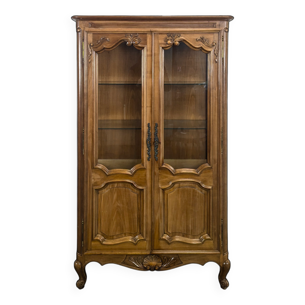 Vitrine de style Louis XV en Merisier
