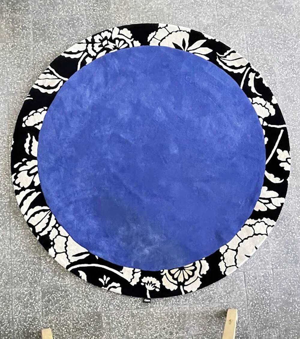 Tapis rond Artisca Vermont tufté main années 1980 France