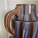 Old pair of glazed ceramic vases art deco amphora vierzon louis gueule