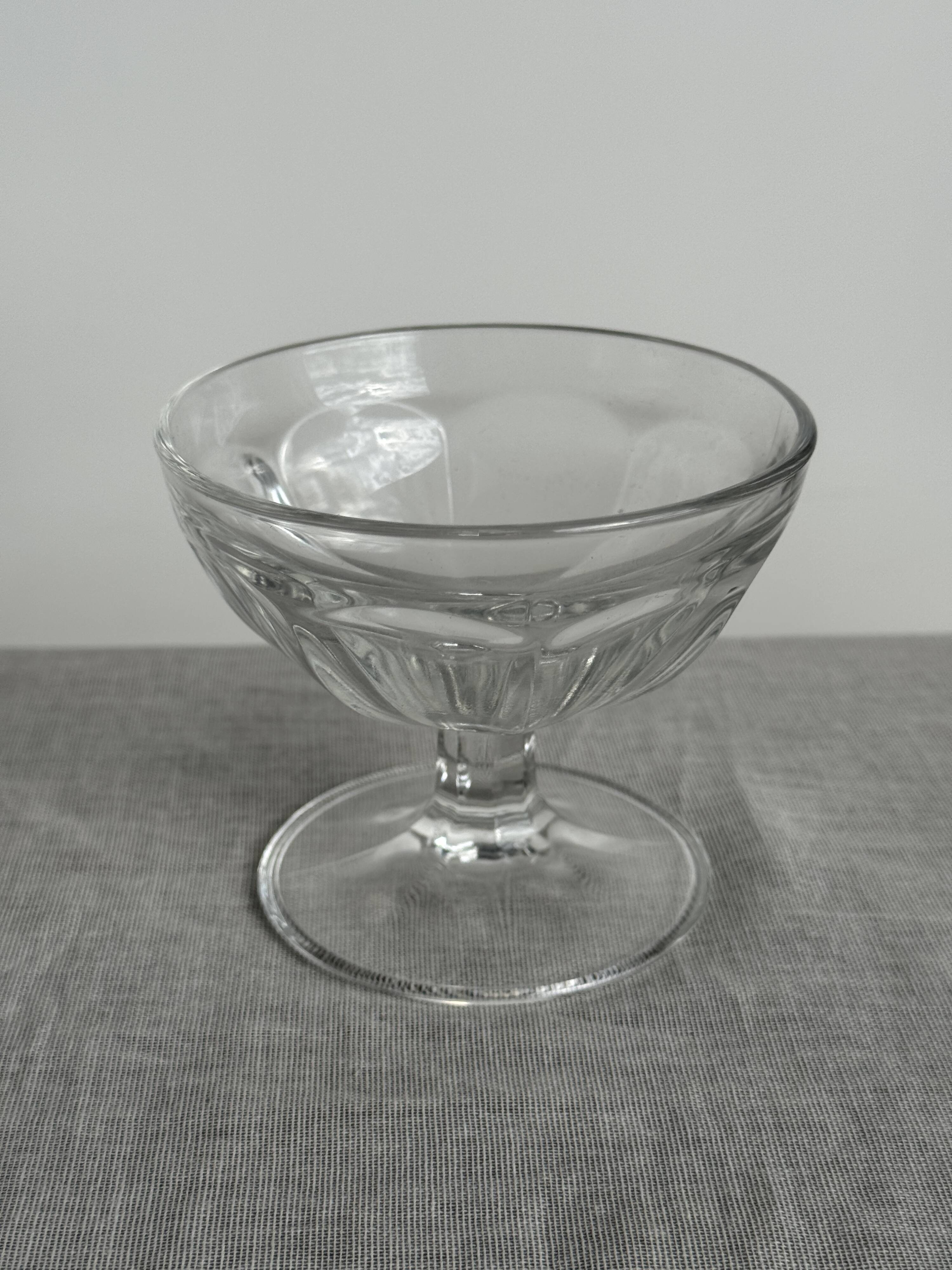 Set of 10 small vintage glass ice cream bowls.