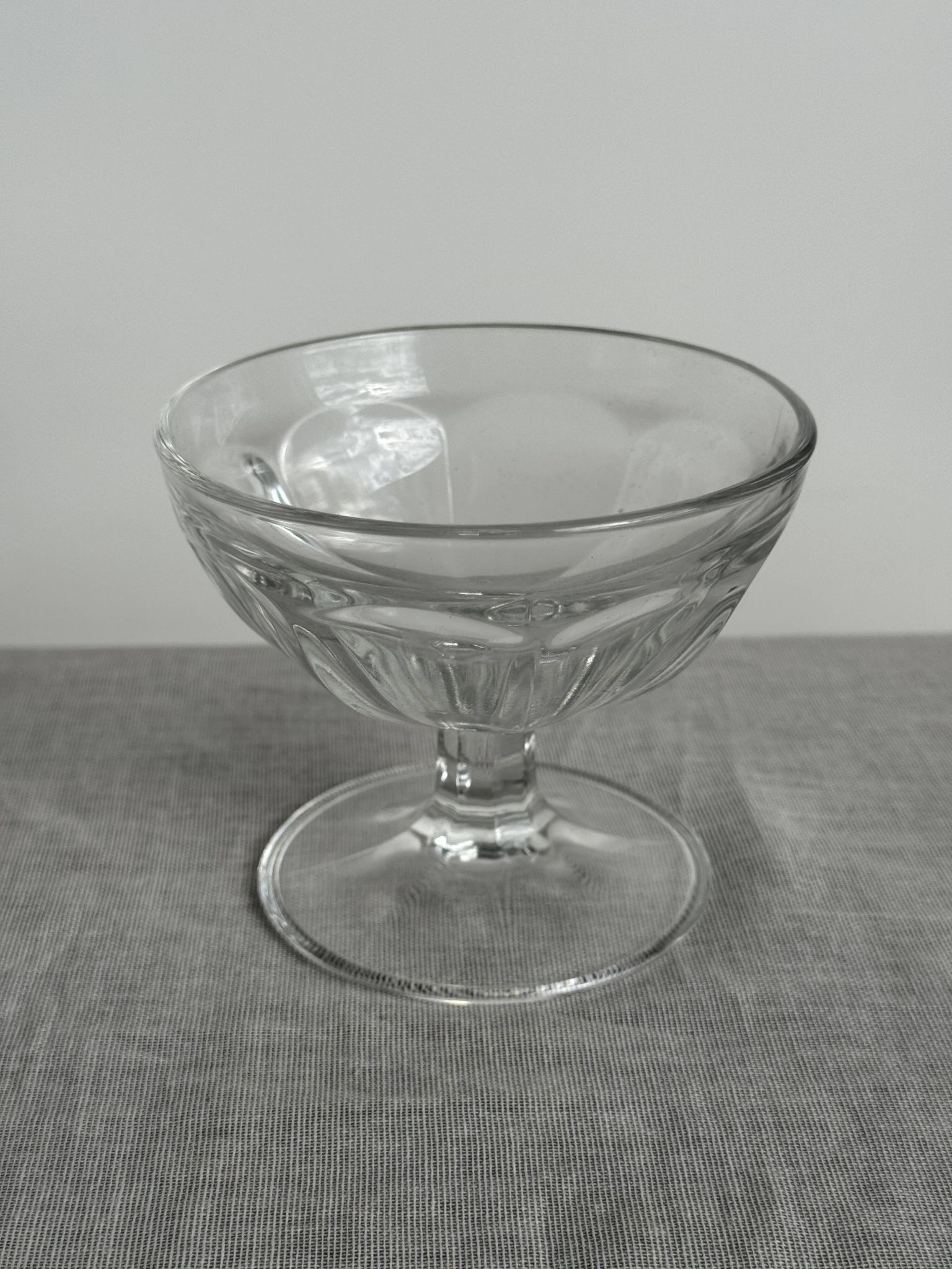 Set of 10 small vintage glass ice cream bowls.