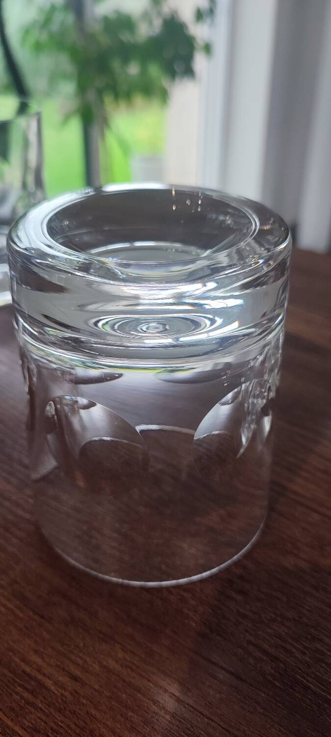 4 cut glass whiskey glasses
