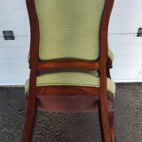 Fauteuil style Louis XV velour vert