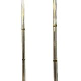 Maison Roméo – Pair of large floor lamps, circa 1970 (B) Lucite and gilded bronze