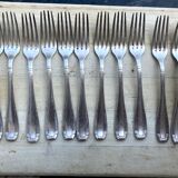 11 silver metal forks