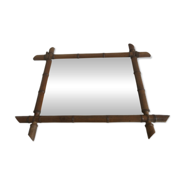 Large antique bamboo mirror