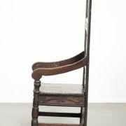 Unique 18th-century English oak wainscot chair with amazing woodcarving