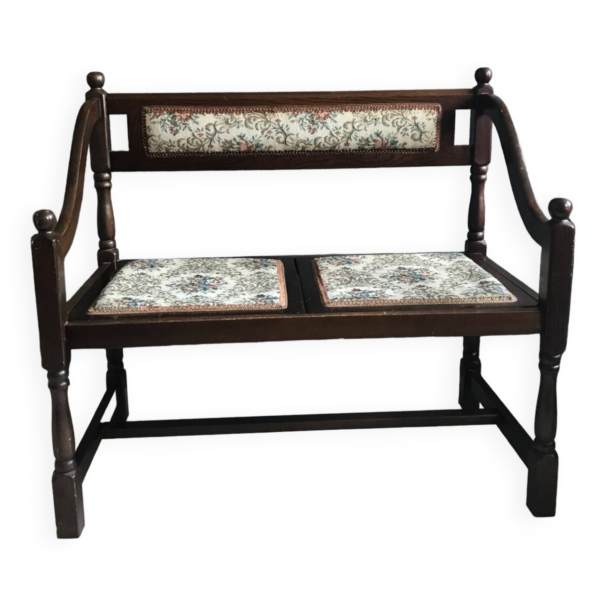 Vintage Antique Hall Bench 2-Person