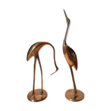 Brass heron couple