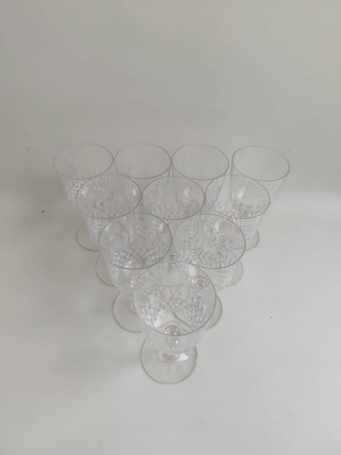 10 Baccarat crystal glasses, early 20th century