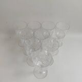 10 Large Baccarat Crystal Glasses, Early 20th Century.