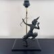 Thai warrior lamp base in bronze