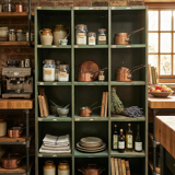 1950s iron workshop storage cabinet.