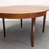 Scandinavian round extendable teak table, 60s-70s