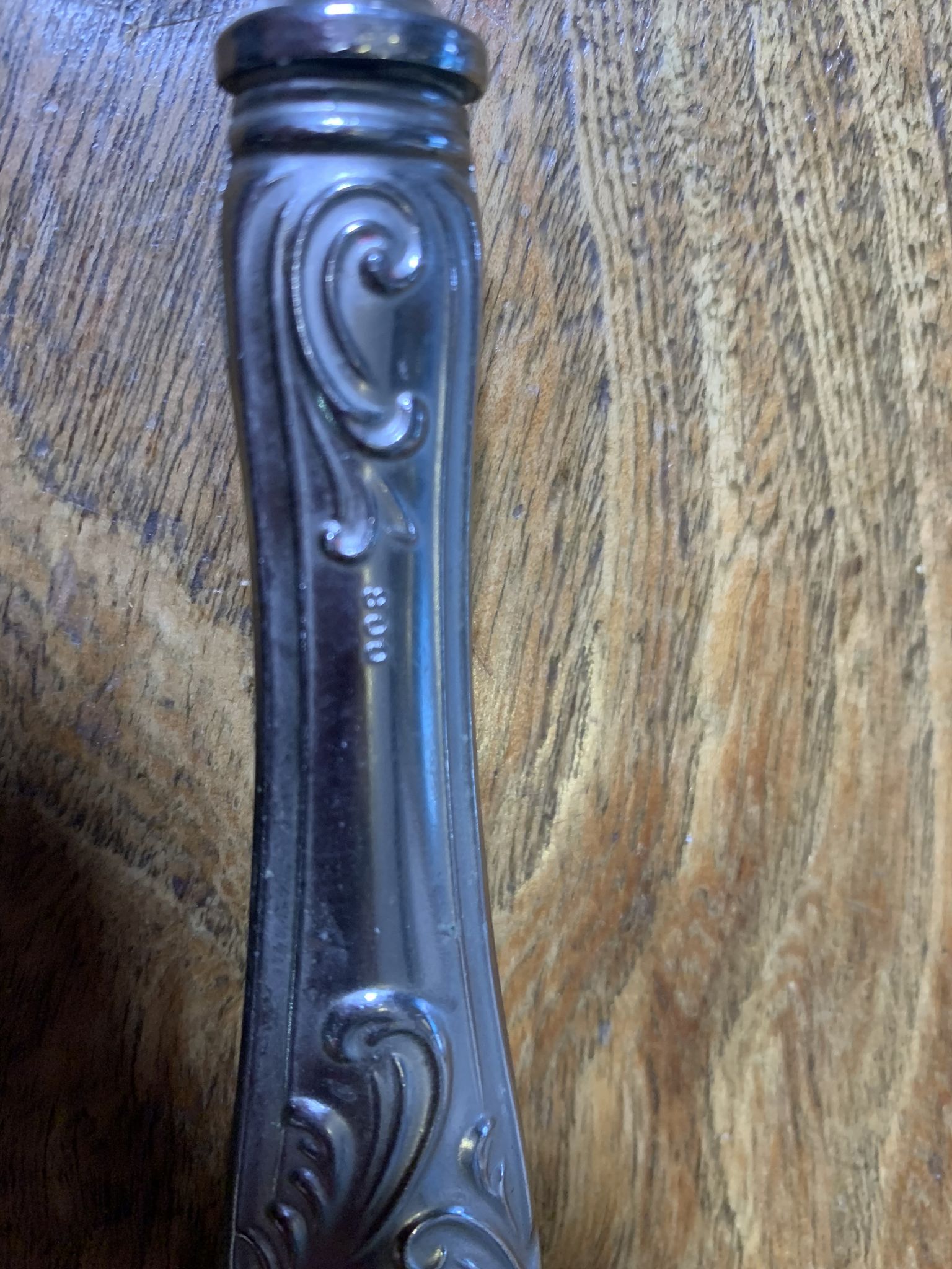 Dessert cutlery service consisting of 11 pieces hallmark 800 worked old and collector