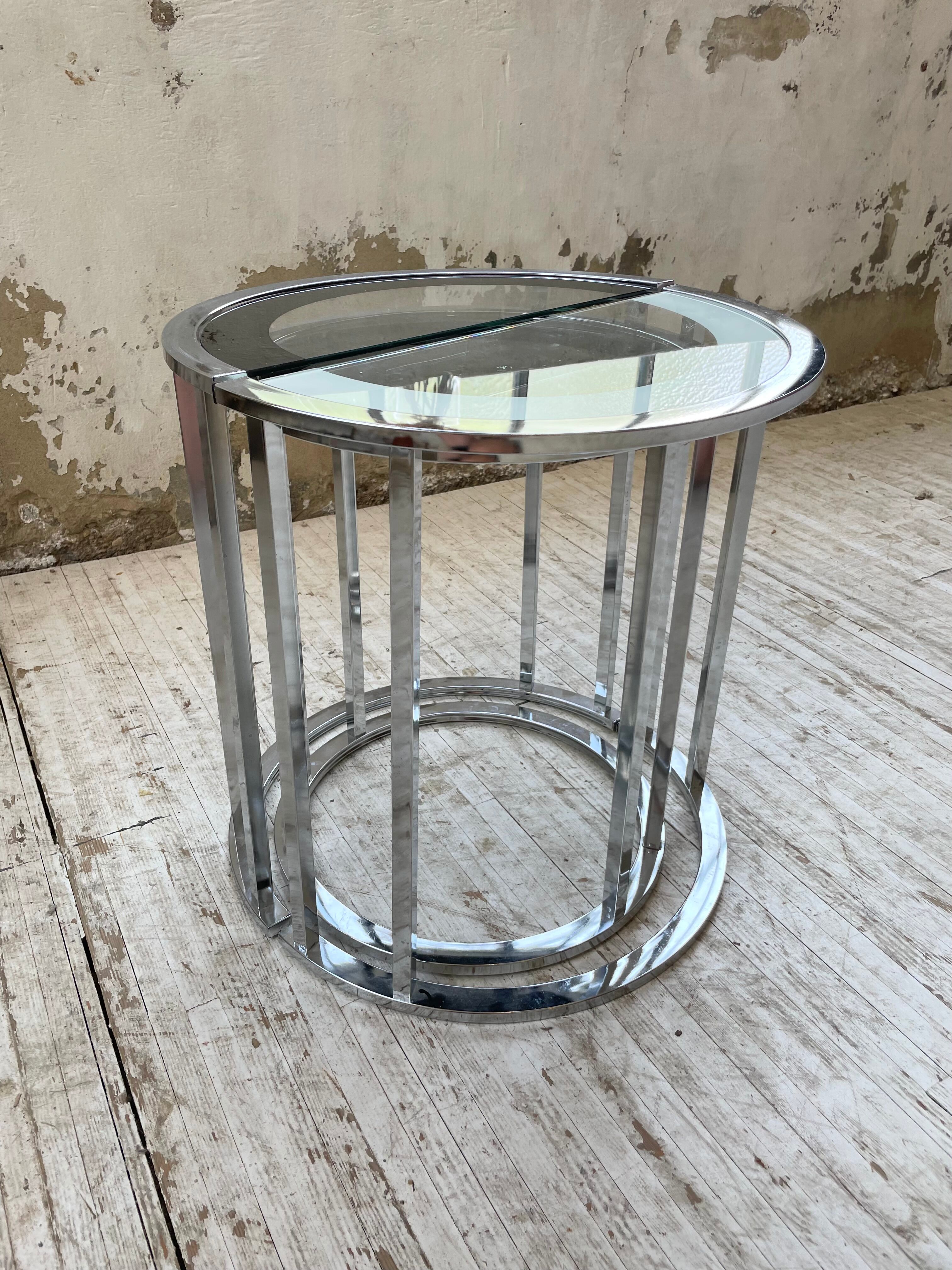 Trio of 70s chrome consoles