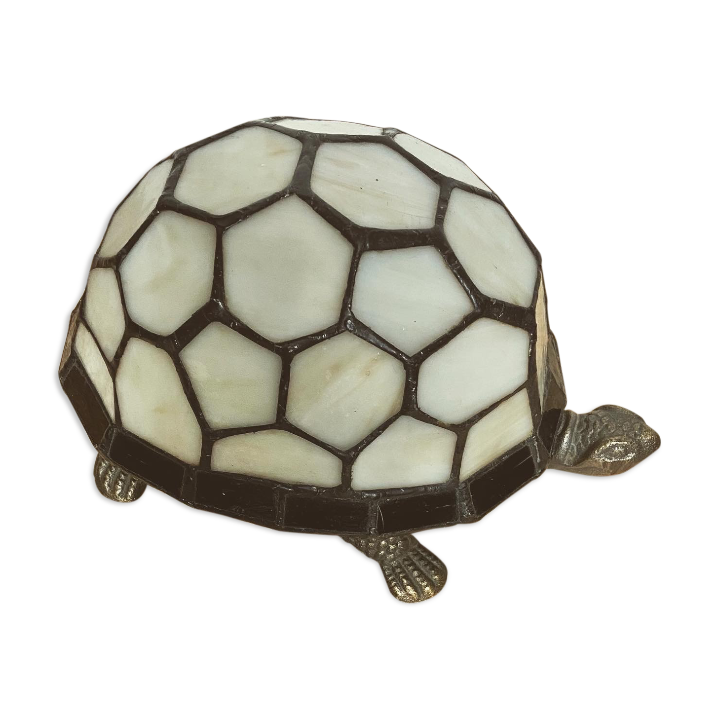 Tiffany-Style Turtle Lamp-1980s