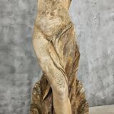 Statue de jardin ancienne en pierre sculpture française hauteur 175 cm