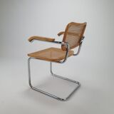 Tubular frame and cane cantilever desk chair Marcel Breuer